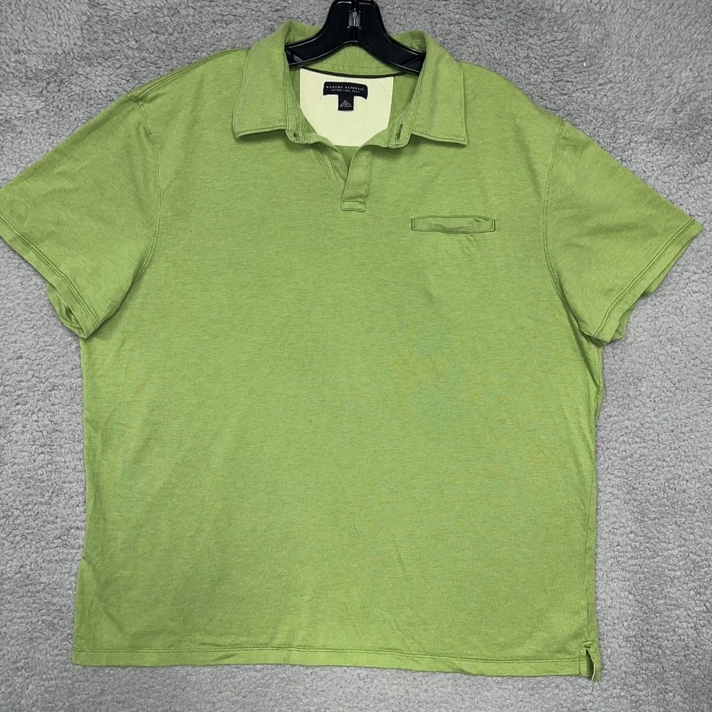 VTG Banana Republic Shirt Men's‎ Size XL Green Fitted Pima Polo Pocket Sri Lanka